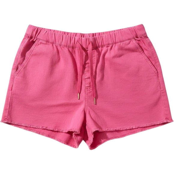 YMI Pants - YMI Denim Shorts Womens Large Pink Excellent Raw Hem Drawstring Elastic Waist